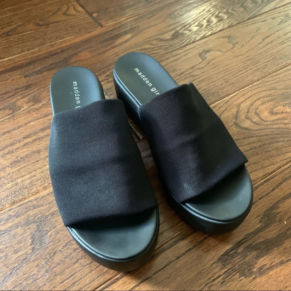 Madden Girl black platform sandal